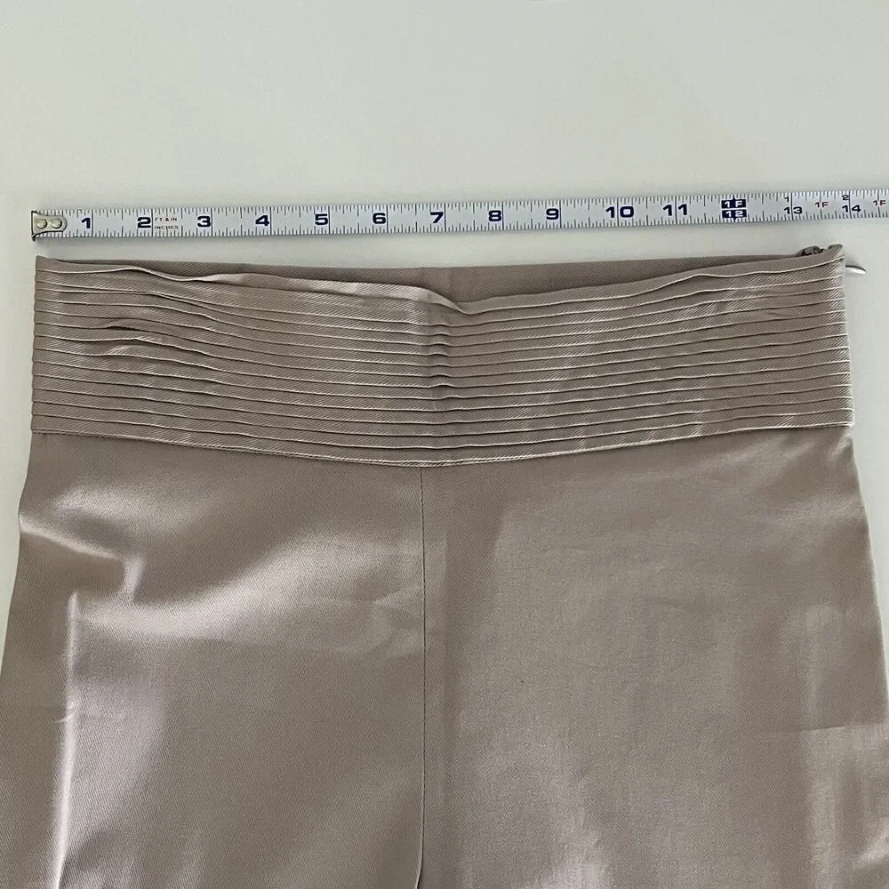 Valentino Roma Spa Pants Womens Size 2 Italy Size 38/2 Raw Hem Cream Gray Taupe - Picture 8 of 16